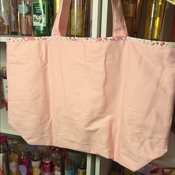 PINK Victoria's Secret Light Pink Floral Tote - Picture 2 of 3